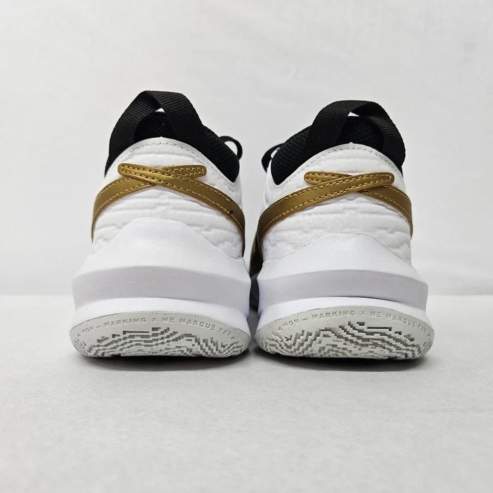 Nike‎ Youth Team Hustle D 10 Basketball Shoes CW6735-002 Black Gold White Sz 5Y